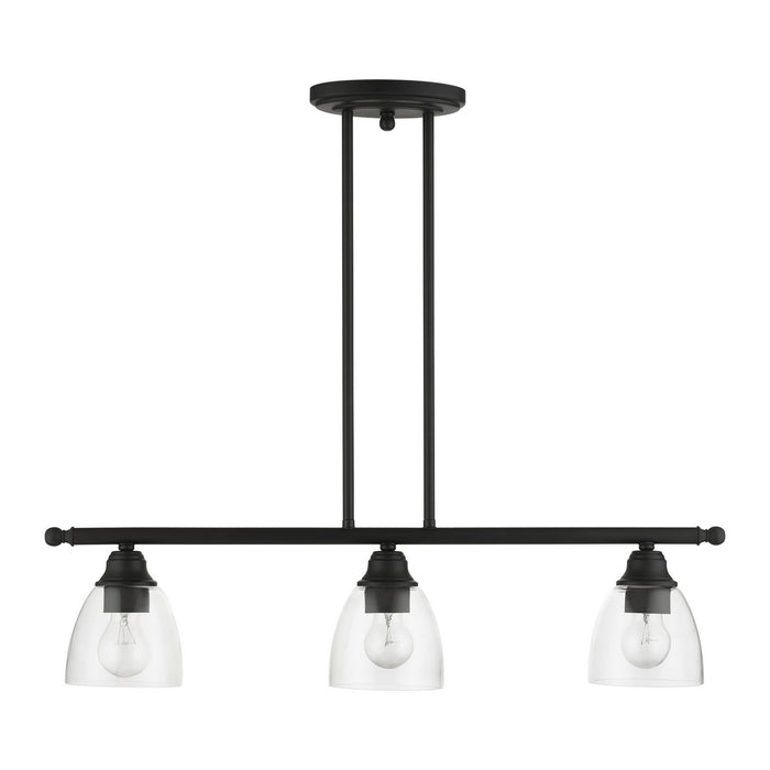Livex Lighting 46337-04 Three Light Linear Chandelier, Black