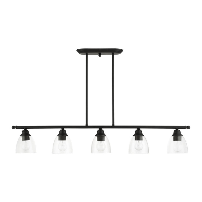 Livex Lighting 46338-04 Five Light Linear Chandelier, Black