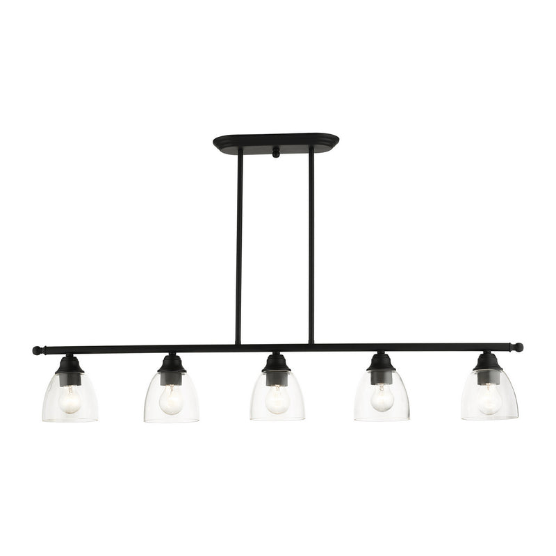 Livex Lighting 46338-04 Five Light Linear Chandelier, Black