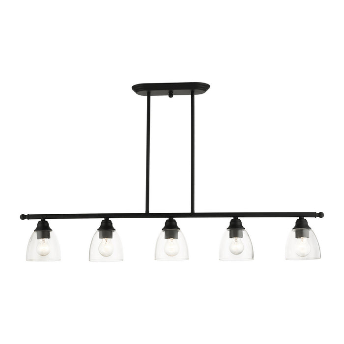 Livex Lighting 46338-04 Five Light Linear Chandelier, Black