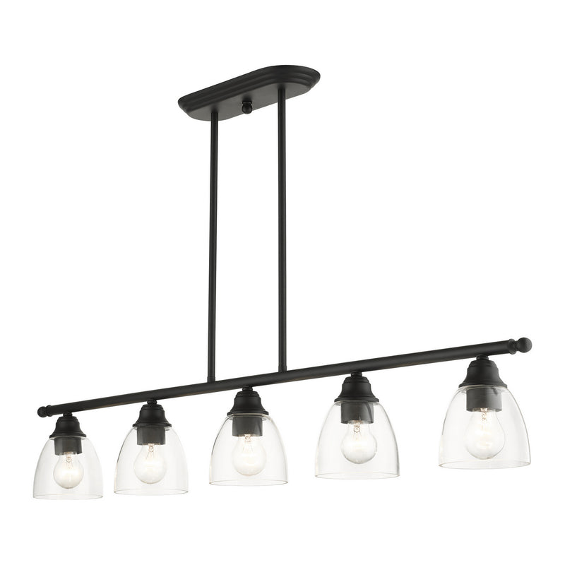 Livex Lighting 46338-04 Five Light Linear Chandelier, Black