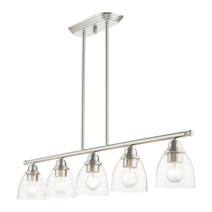Livex Lighting 46338-91 Five Light Linear Chandelier, Brushed Nickel