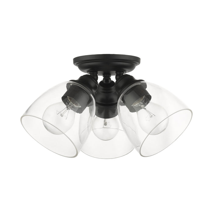 Livex Lighting 46339-04 Three Light Flush Mount, Black