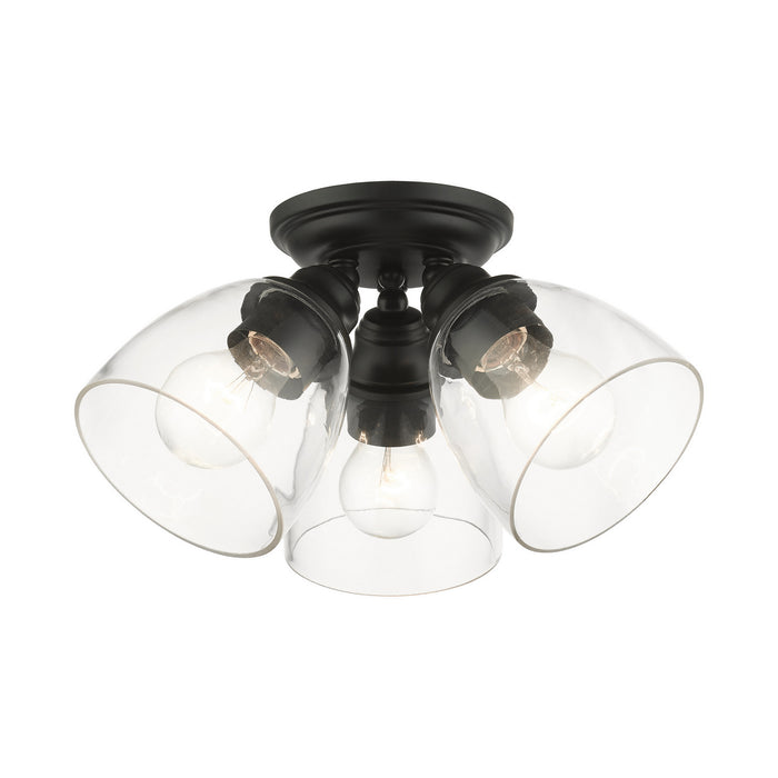 Livex Lighting 46339-04 Three Light Flush Mount, Black