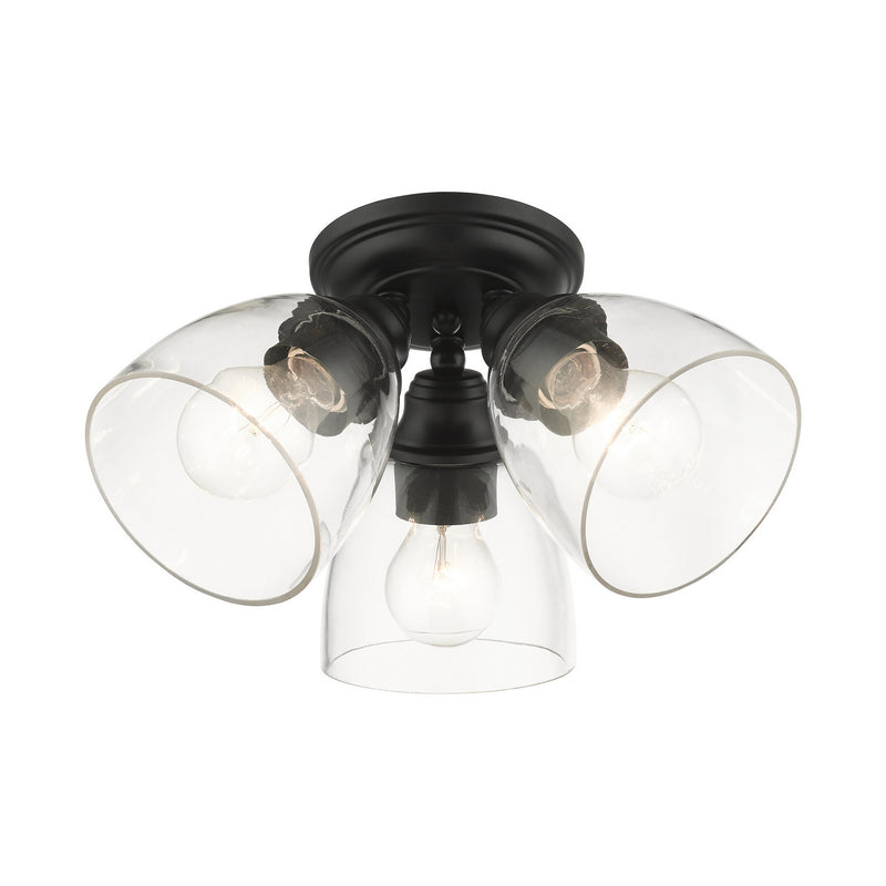 Livex Lighting 46339-04 Three Light Flush Mount, Black