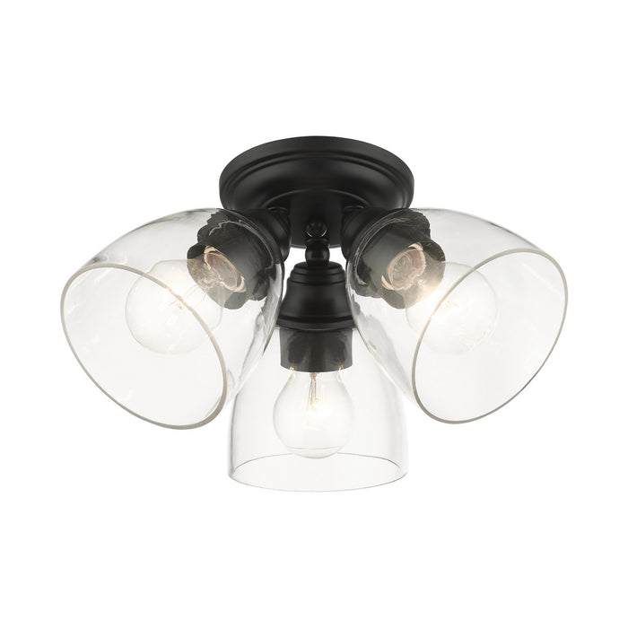 Livex Lighting 46339-04 Three Light Flush Mount, Black