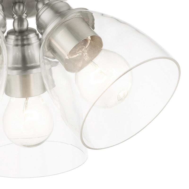 Livex Lighting 46339-91 Three Light Flush Mount, Brushed Nickel