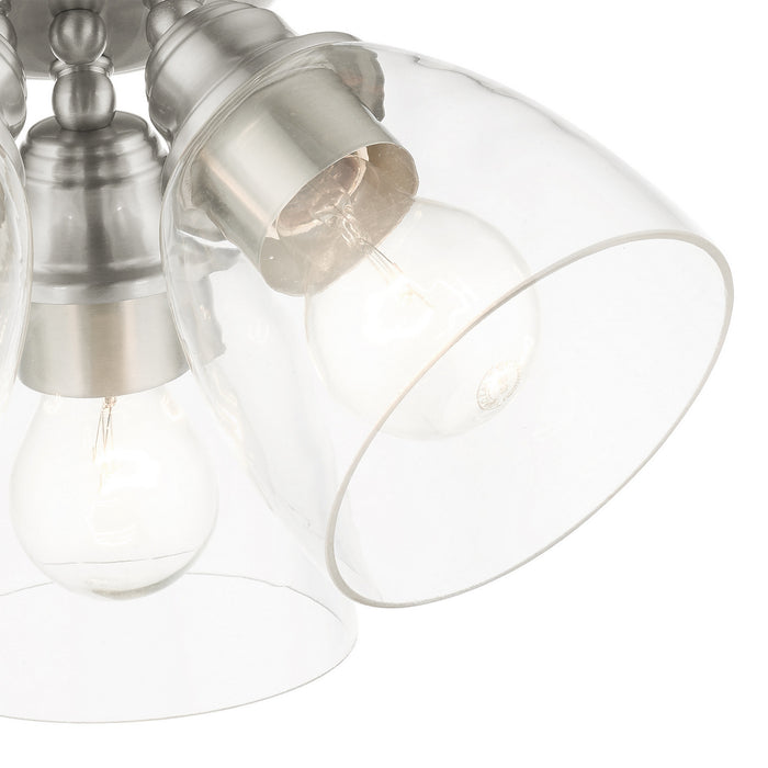 Livex Lighting 46339-91 Three Light Flush Mount, Brushed Nickel