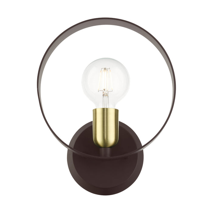 Livex Lighting 46421-07 One Light Wall Sconce, Bronze w/ Satin Brasss