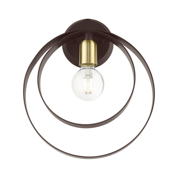 Livex Lighting 46422-07 One Light Wall Sconce, Bronze w/ Satin Brasss