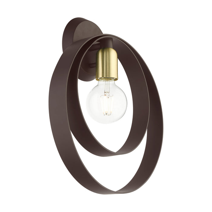 Livex Lighting 46422-07 One Light Wall Sconce, Bronze w/ Satin Brasss