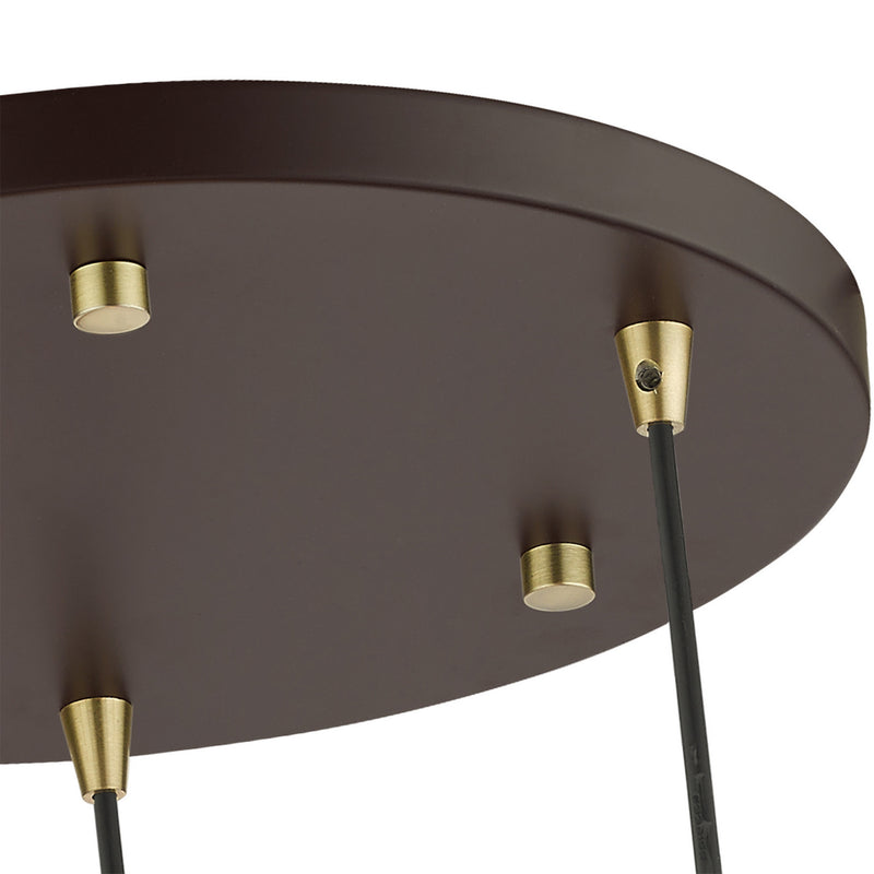 Livex Lighting 46593-07 Three Light Pendant, Bronze w/ Antique Brasss