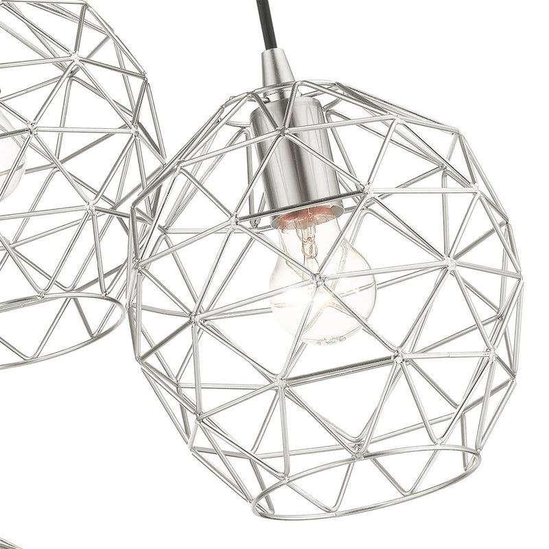 Livex Lighting 46593-91 Three Light Pendant, Brushed Nickel
