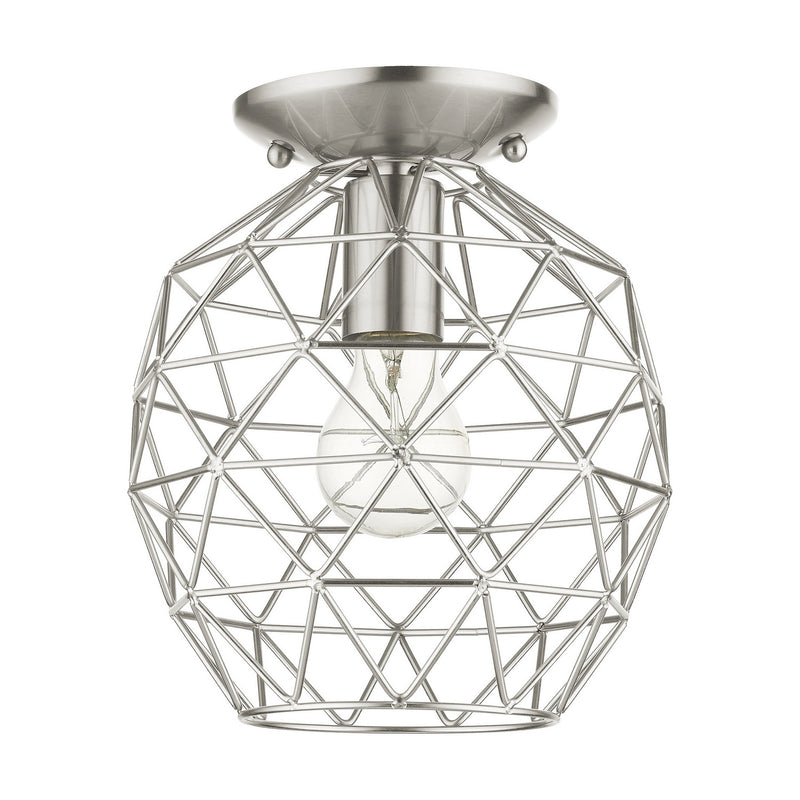 Livex Lighting 46598-91 One Light Flush Mount, Brushed Nickel