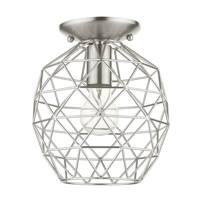 Livex Lighting 46598-91 One Light Flush Mount, Brushed Nickel