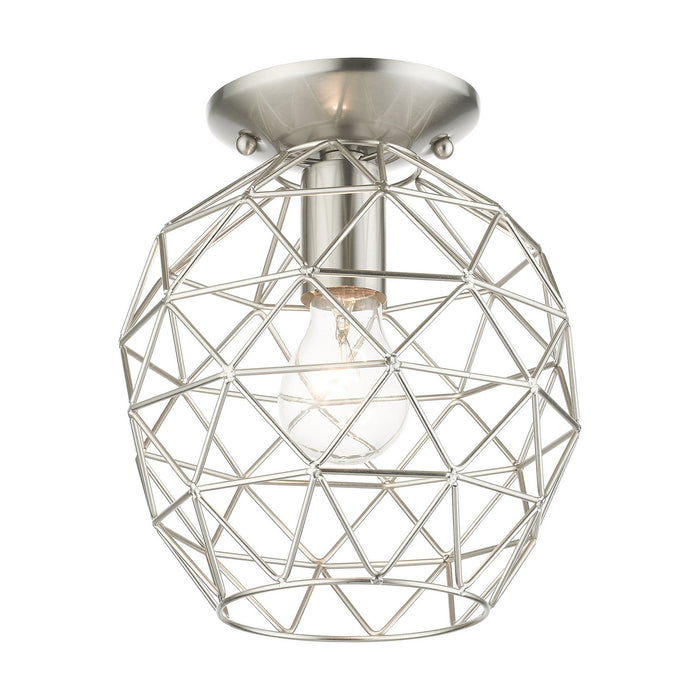 Livex Lighting 46598-91 One Light Flush Mount, Brushed Nickel