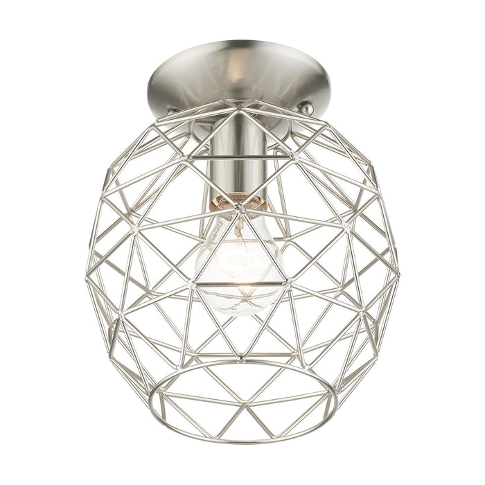 Livex Lighting 46598-91 One Light Flush Mount, Brushed Nickel