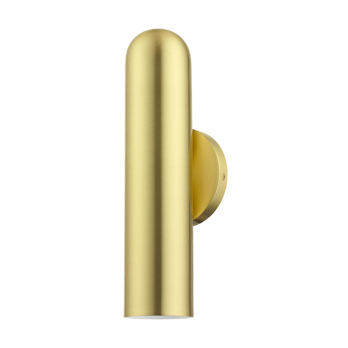 Livex Lighting 46750-12 One Light Wall Sconce, Satin Brass w/ Polished Brasss