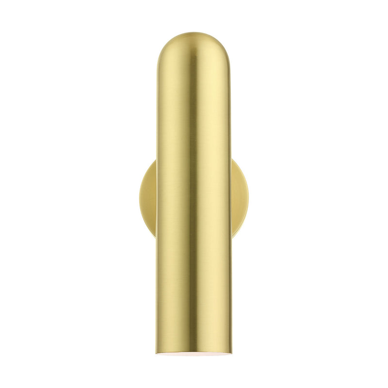 Livex Lighting 46750-12 One Light Wall Sconce, Satin Brass w/ Polished Brasss
