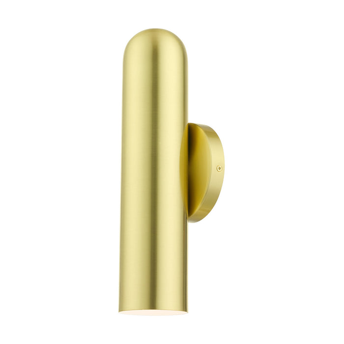 Livex Lighting 46750-12 One Light Wall Sconce, Satin Brass w/ Polished Brasss