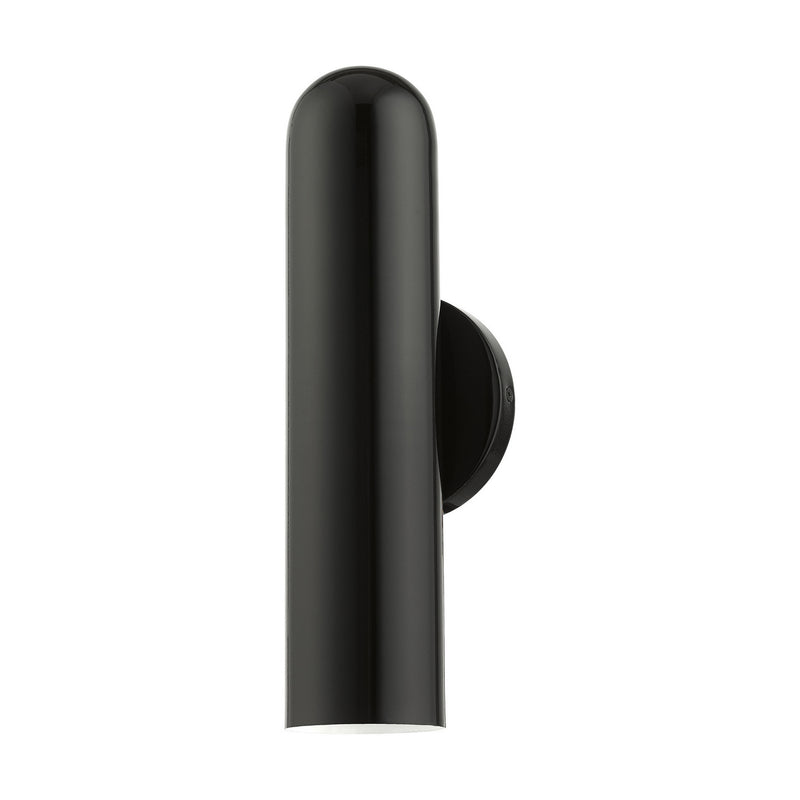 Livex Lighting 46750-68 One Light Wall Sconce, Shiny Black