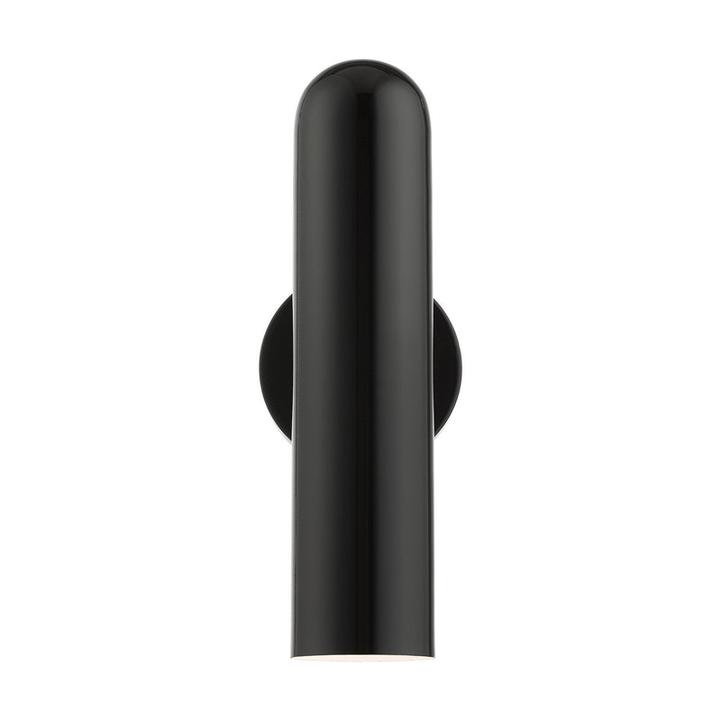 Livex Lighting 46750-68 One Light Wall Sconce, Shiny Black