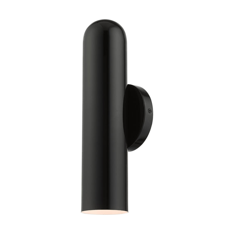 Livex Lighting 46750-68 One Light Wall Sconce, Shiny Black