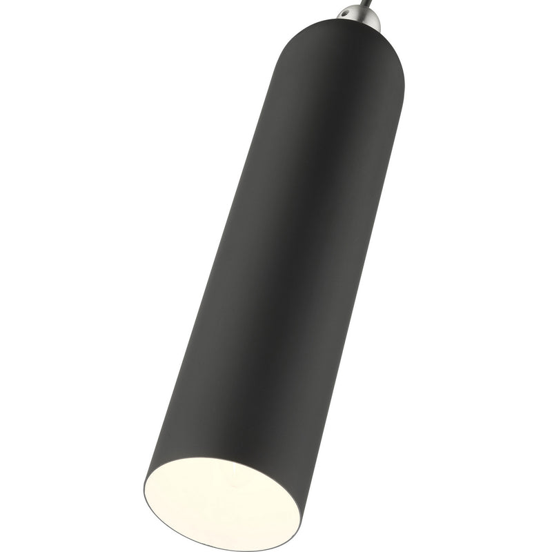 Livex Lighting 46751-04 One Light Pendant, Black w/ Brushed Nickels