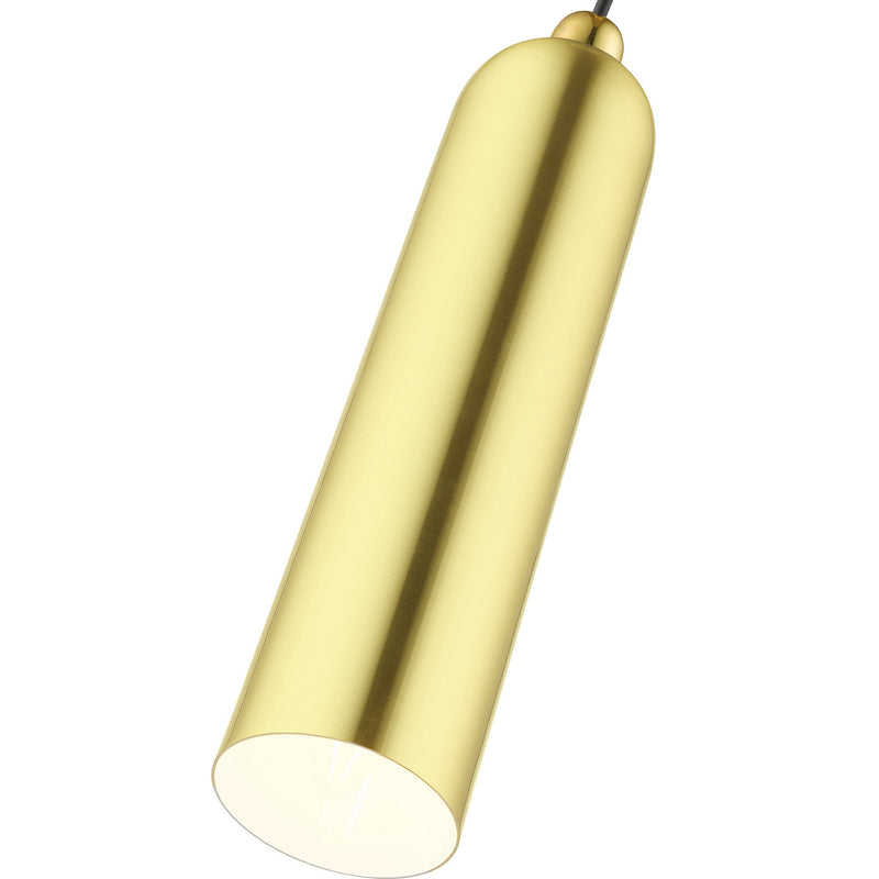 Livex Lighting 46751-12 One Light Pendant, Satin Brass w/ Polished Brasss