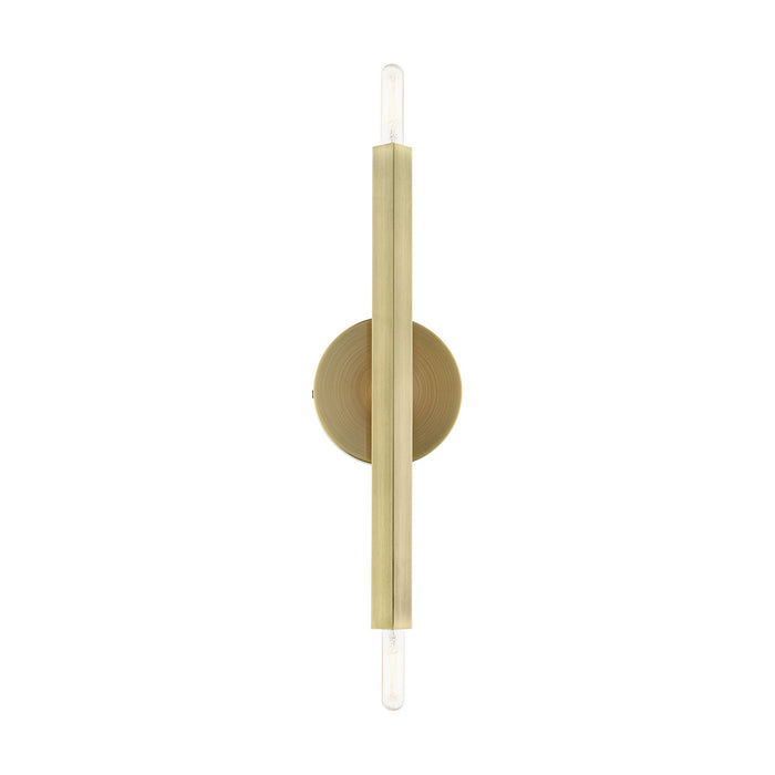 Livex Lighting 46981-01 Two Light Wall Sconce, Antique Brass