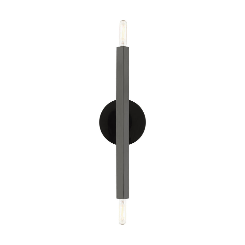 Livex Lighting 46981-46 Two Light Wall Sconce, Black Chrome