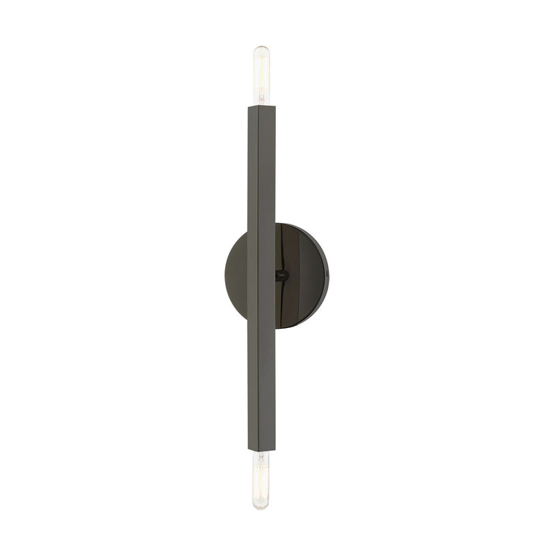 Livex Lighting 46981-46 Two Light Wall Sconce, Black Chrome