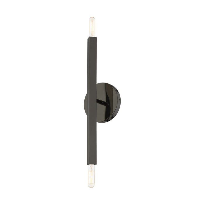 Livex Lighting 46981-46 Two Light Wall Sconce, Black Chrome