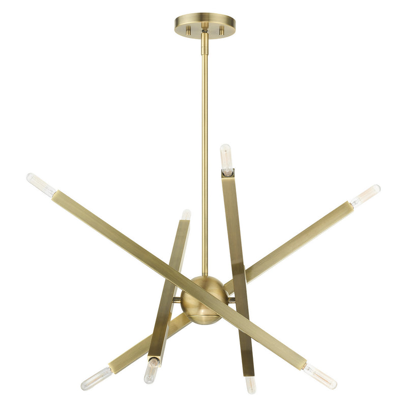 Livex Lighting 46985-01 Eight Light Chandelier, Antique Brass