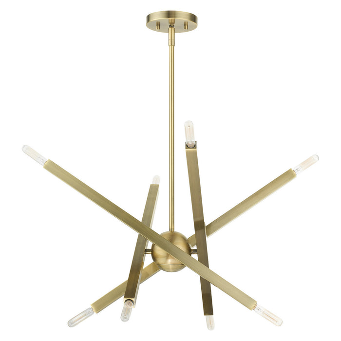 Livex Lighting 46985-01 Eight Light Chandelier, Antique Brass