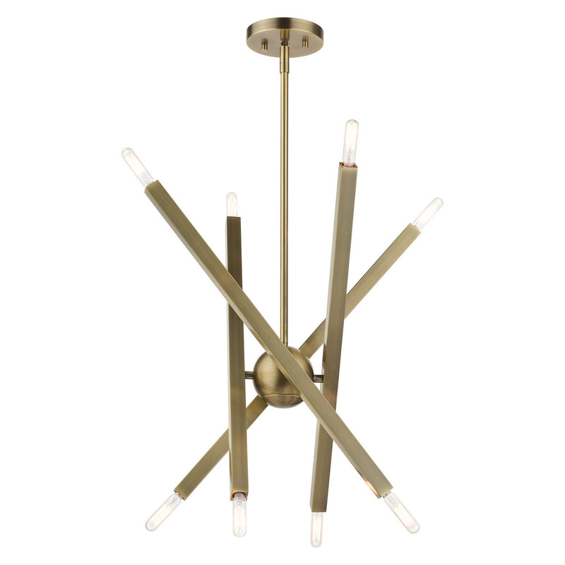Livex Lighting 46985-01 Eight Light Chandelier, Antique Brass