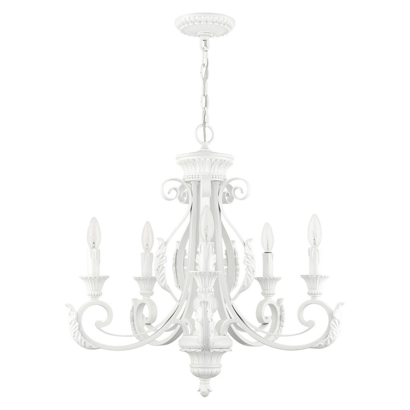 Livex Lighting 49065-69 Five Light Chandelier, Shiny White