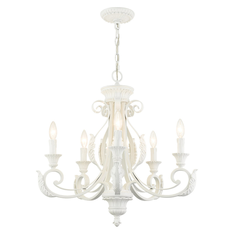 Livex Lighting 49065-69 Five Light Chandelier, Shiny White