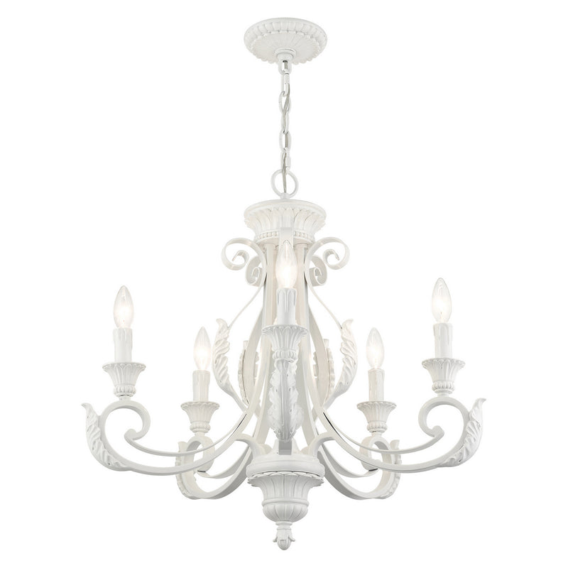 Livex Lighting 49065-69 Five Light Chandelier, Shiny White