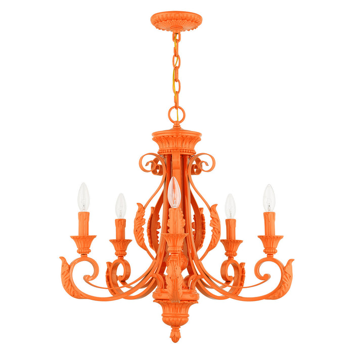 Livex Lighting 49065-77 Five Light Chandelier, Shiny Orange
