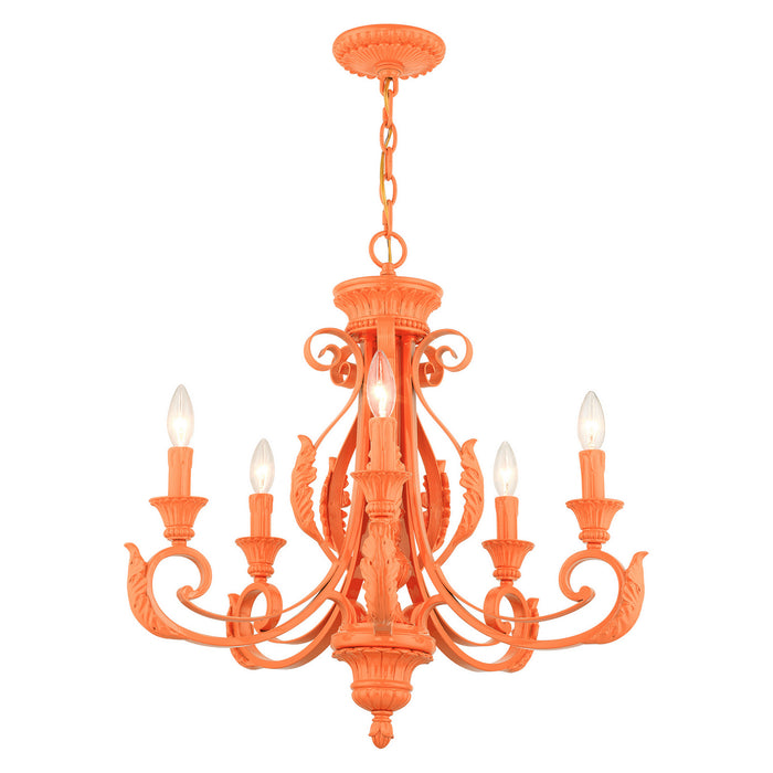Livex Lighting 49065-77 Five Light Chandelier, Shiny Orange