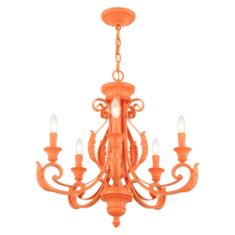 Livex Lighting 49065-77 Five Light Chandelier, Shiny Orange