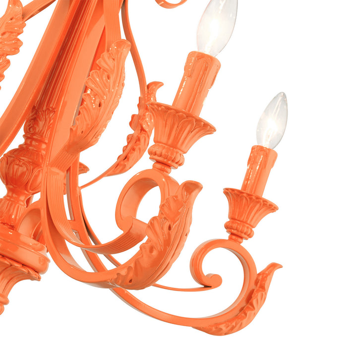 Livex Lighting 49065-77 Five Light Chandelier, Shiny Orange