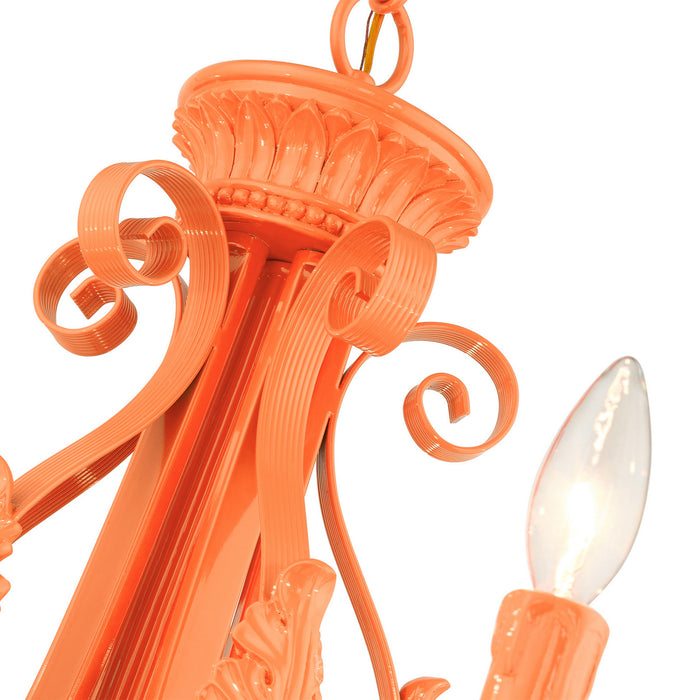 Livex Lighting 49065-77 Five Light Chandelier, Shiny Orange