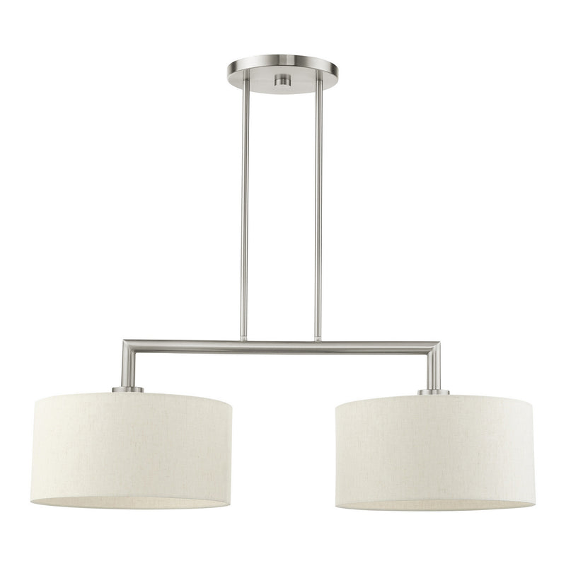 Livex Lighting 49292-91 Two Light Linear Chandelier, Brushed Nickel