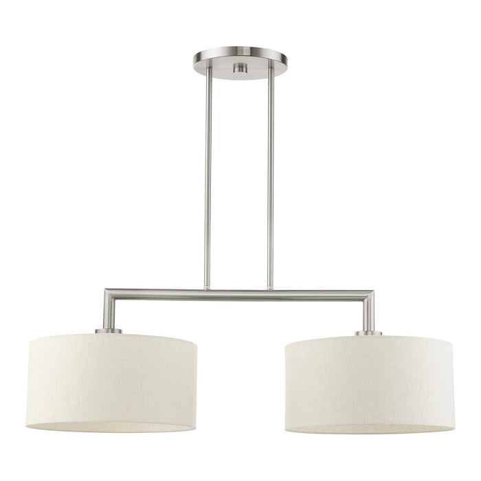 Livex Lighting 49292-91 Two Light Linear Chandelier, Brushed Nickel