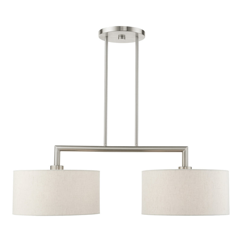 Livex Lighting 49292-91 Two Light Linear Chandelier, Brushed Nickel