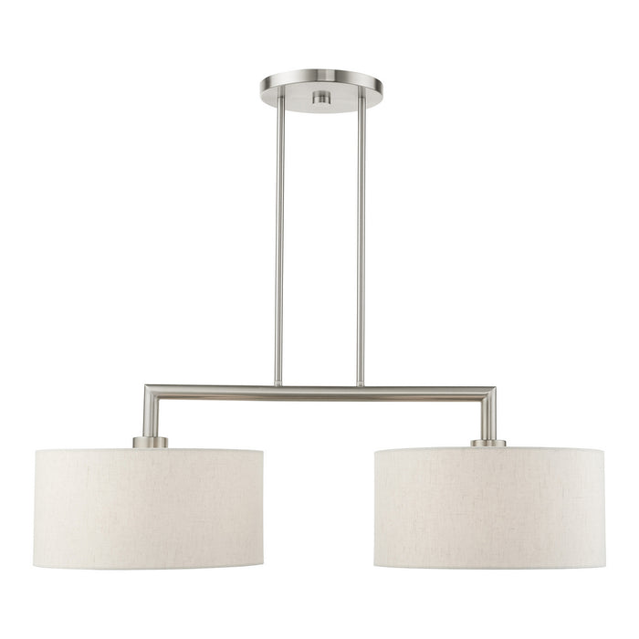Livex Lighting 49292-91 Two Light Linear Chandelier, Brushed Nickel
