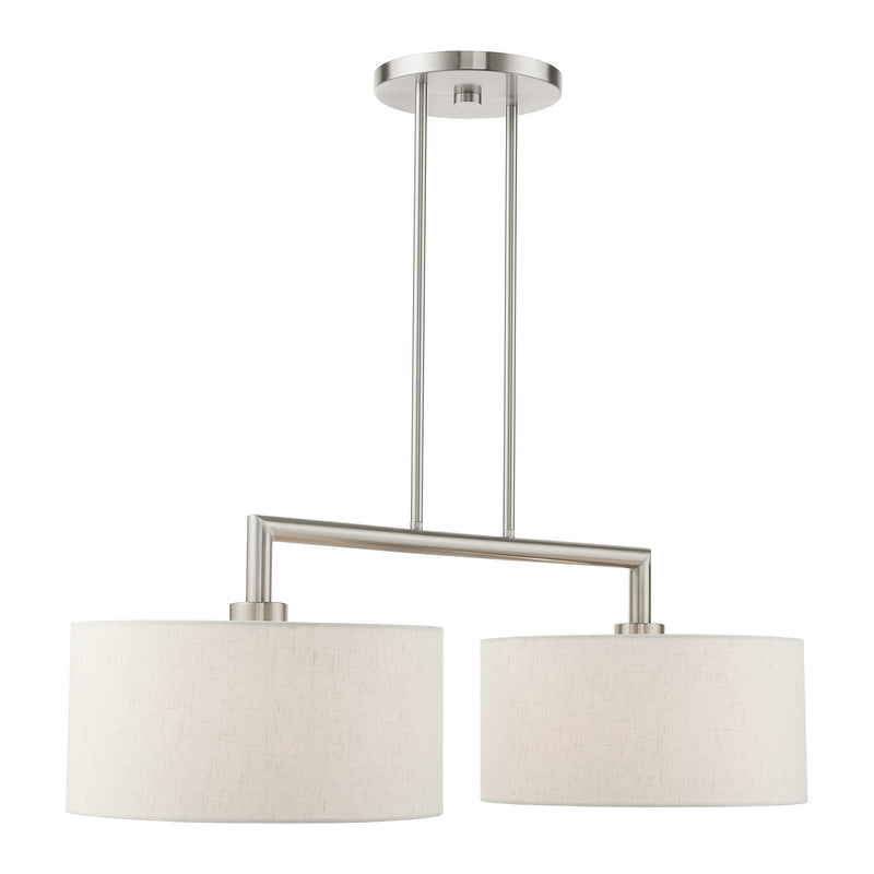 Livex Lighting 49292-91 Two Light Linear Chandelier, Brushed Nickel