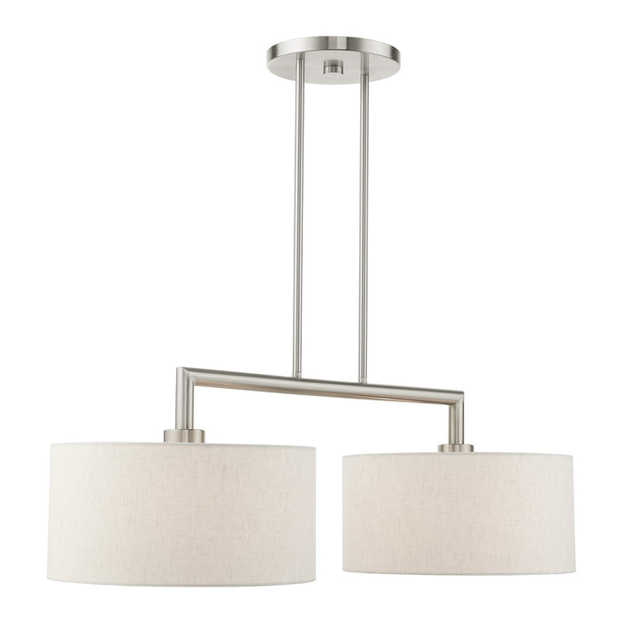 Livex Lighting 49292-91 Two Light Linear Chandelier, Brushed Nickel